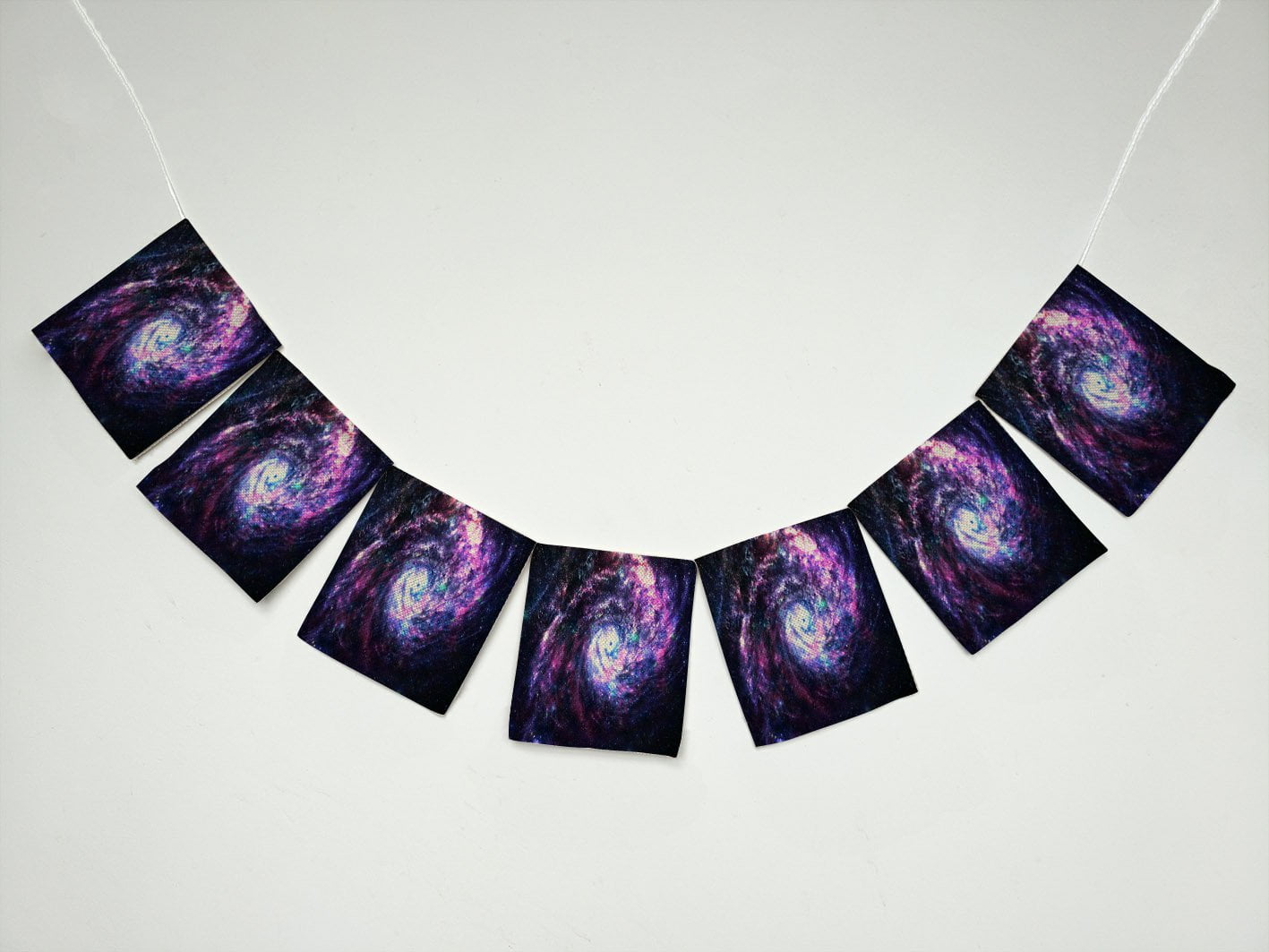 GCKG Cosmos Cosmic Incredibly Beautiful Spiral Galaxy in Deep Space Banner Bunting Garland Flag Sign for Home Family Party Decoration