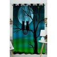 thumbnail image 1 of GCKG Cute Cat Moon Night Window Curtain Kitchen Curtain Window Drapes Panel for Living Room Bedroom Size 52(W) x 84(H) inches (One Piece), 1 of 4