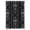 thumbnail image 1 of GCKG Dark Balck World Skull With Lacy Pattern Waterproof Polyester Shower Curtain and Hooks Size 48x72 inches, 1 of 4