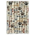 thumbnail image 1 of GCKG Dog Paws and Bones Bathroom Shower Curtain, Shower Rings Included 100% Polyester Waterproof Shower Curtain 48x72 Inches, 1 of 4