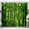 thumbnail image 1 of GCKG Dream Amazing Beautiful Fresh Green Forest Window Curtain Kitchen Curtain Window Drapes Panel for Living Room Bedroom Size 52(W) x 84(H) inches (Two Piece), 1 of 4
