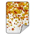 thumbnail image 1 of GCKG Falling Maple Leaves Fleece Blanket Crystal Velvet Front and Lambswool Sherpa Fleece Back Throw Blanket 58x80inches, 1 of 4