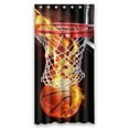 thumbnail image 1 of GCKG Flaming Basketball Bathroom Shower Curtain, Shower Rings Included 100% Polyester Waterproof Shower Curtain 36x72 Inches, 1 of 4