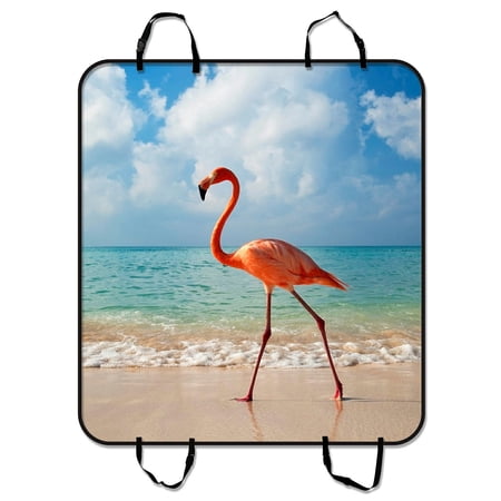GCKG Flamingo in the Seashore Pet Car Seat Cover Dog Car Seat Mat Hammock Cargo Mat Trunk Mat For Cars Trucks and SUV 54x60 inches