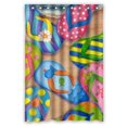 thumbnail image 1 of GCKG Flip Flops Slippers Art Bathroom Shower Curtain, Shower Rings Included 100% Polyester Waterproof Shower Curtain 48x72 Inches, 1 of 4