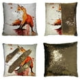 thumbnail image 1 of GCKG Fox Autumn Maple Reversible Mermaid Sequin Pillow Case Home Decor Cushion Cover 16x16 inches, 1 of 3
