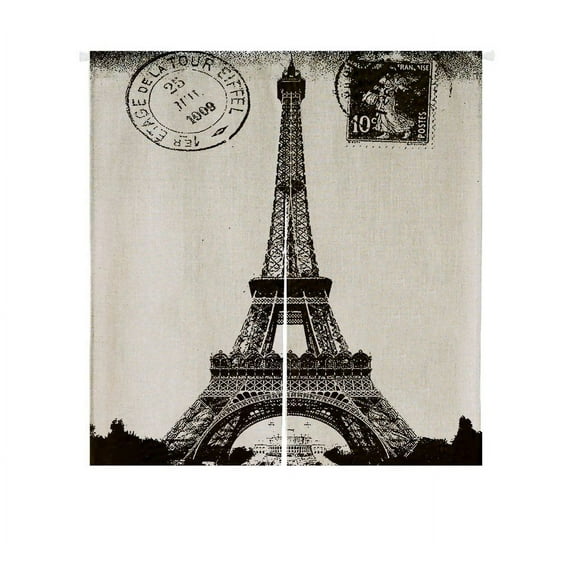 GCKG Frech Paris Eiffel Tower City of Love Black White Japanese Noren Doorway Curtain Doorway Curtain Door Curtain Entrance Curtain Size 85x90cm