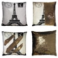 thumbnail image 1 of GCKG Frech Paris Eiffel Tower City of Love Black White Reversible Mermaid Sequin Pillow Case Home Decor Cushion Cover 20x20 inches, 1 of 3