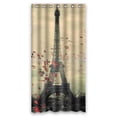 thumbnail image 1 of GCKG Frech Paris Eiffel Tower Love Flower Bathroom Shower Curtain, Shower Rings Included 100% Polyester Waterproof Shower Curtain 36x72 inches, 1 of 4