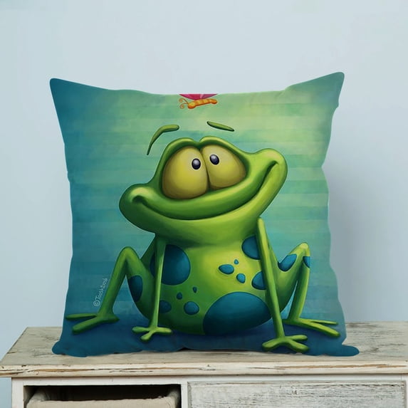 GCKG Frog Pillow Case Pillow Cover Pillow Protector Two Sides 18 x 18 Inches