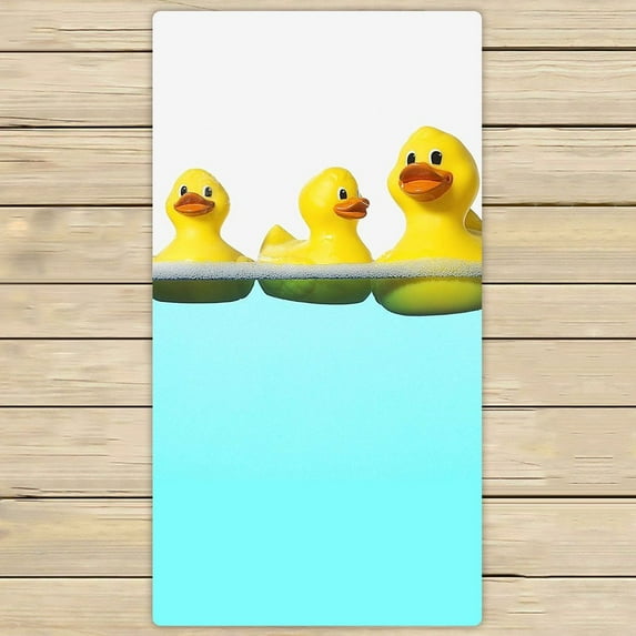 GCKG Funny and Cute Tiled Yellow Rubber Ducky Hand Towel,Spa Towel,Beach Bath Towels,Bathroom Body Shower Towel Bath Wrap Size 30x56 inches