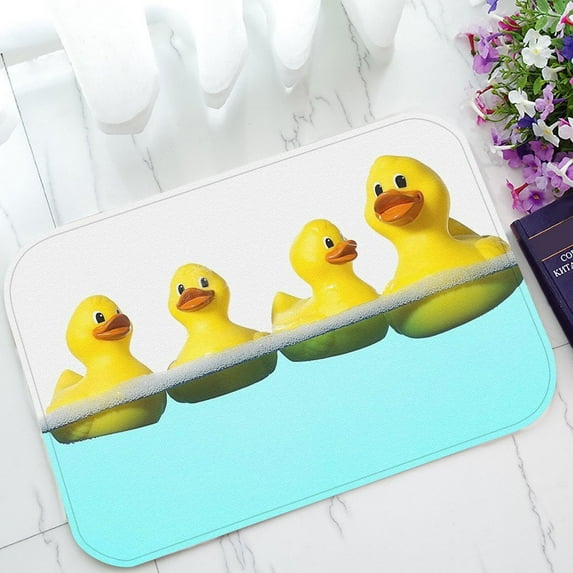 GCKG Funny and Cute Tiled Yellow Rubber Ducky Non-Slip Doormat Indoor/Outdoor/Bathroom Doormat 23.6 x 15.7 Inches