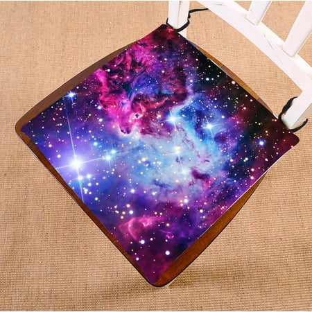 GCKG Galaxy Chair Cushion,Galaxy Space,Universe Stars Chair Pad Seat Cushion Chair Cushion Floor Cushion with Breathable Memory Inner Cushion and Ties Two Sides Printing 18x18 inch