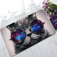 thumbnail image 1 of GCKG Galaxy Hipster Cat Wear Color Sunglasses Non-Slip Doormat Indoor/Outdoor/Bathroom Doormat 30 x 18 Inches, 1 of 3