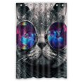 thumbnail image 1 of GCKG Galaxy Hipster Cat Wear Color Sunglasses Waterproof Polyester Shower Curtain and Hooks Size 48x72 inches, 1 of 4