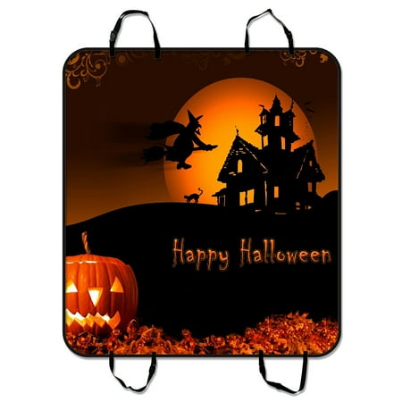 GCKG Halloween Pumpkin Pet Car Seat Cover Dog Car Seat Mat Hammock Cargo Mat Trunk Mat For Cars Trucks and SUV 54x60 inches