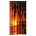 thumbnail image 1 of GCKG Hawaii Summer Beach Palm Tree Blue Sea Sunset Waterproof Polyester Shower Curtain and Hooks Size 36x72 inches, 1 of 4