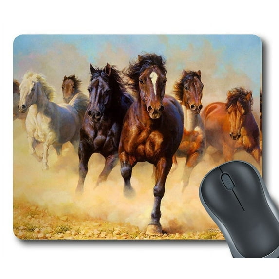 GCKG Horse Pattern Mouse Pad Personalized Unique Rectangle Gaming Mousepad 9.84"(L) x 7.87"(W)
