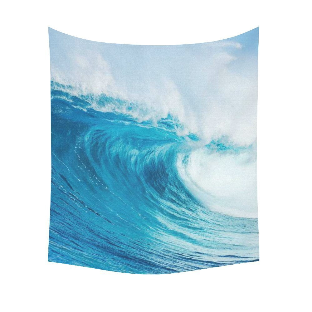 GCKG Huge Blue Ocean Wave Tapestry Wall Hanging Tropical Sunmer ...