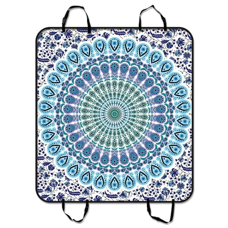GCKG Indian Mandala Blue Peacock Pet Car Seat Cover Dog Car Seat Mat Hammock Cargo Mat Trunk Mat For Cars Trucks and SUV 54x60 inches