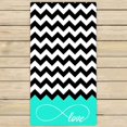 thumbnail image 1 of GCKG Infinity Live The Life You Love,Chevron Pattern Turquoise Black White Hand Towel,Spa Towel,Beach Bath Towels,Bathroom Body Shower Towel Bath Wrap Size 30x56 inches, 1 of 4