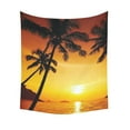 thumbnail image 1 of GCKG Island Palm Tree Sunset Tapestry Wall Hanging Orange Ocean Beach Seascape Wall Decor Art for Living Room Bedroom Dorm Cotton Linen Decoration 51 x 60 Inches, 1 of 2