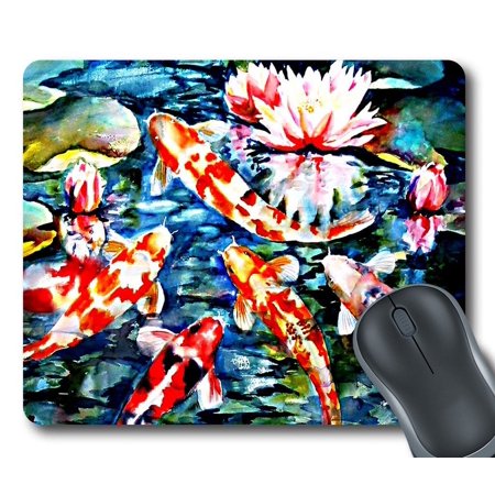 GCKG Koi Fish Mouse Pad Personalized Unique Rectangle Gaming Mousepad 9.84"(L) x 7.87"(W)