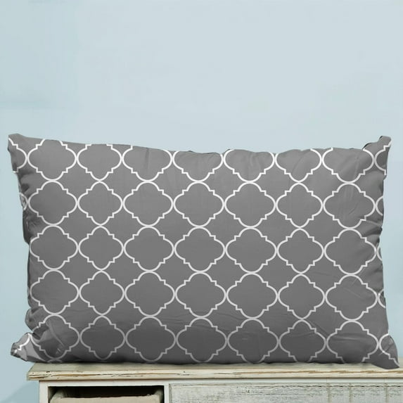 GCKG Light Grey Quatrefoil Pattern Pillow Case Pillow Cover Pillow Protector Two Sides 20 x 30 Inches