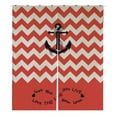 thumbnail image 1 of GCKG Live the Life You Love Coral And White Chevron Zig Zag Pattern With Anchor Doorway Curtain Japanese Noren Curtains Door Curtain Entrance Curtain Size 105x120cm, 1 of 4