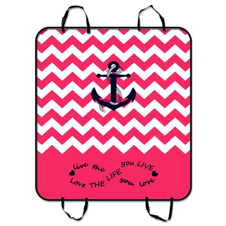 GCKG Live the Life You Love, Love the Life You Live Chevron Zig Zag Pattern With Anchor Pet Car Seat Cover Dog Car Seat Mat Hammock Cargo Mat Trunk Mat For Cars Trucks and SUV 54x60 inches