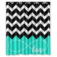 thumbnail image 1 of GCKG Live The Life You Love Chevron Pattern Bathroom Shower Curtain, Shower Rings Included 100% Polyester Waterproof Shower Curtain 60x72 Inches, 1 of 4