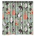 thumbnail image 1 of GCKG Lovely Cute Cats Bathroom Shower Curtain, Shower Rings Included 100% Polyester Waterproof Shower Curtain 66x72 Inches, 1 of 4