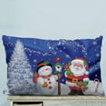 thumbnail image 1 of GCKG Merry Christmas Xmas Santa Claus Snowman Pillow Case Pillow Cover Pillow Protector Two Sides 20 x 30 Inches, 1 of 2