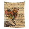 thumbnail image 1 of GCKG Music Note and Elephant with Colorful Paisley Heart Bedroom Living Room Art Wall Hanging Tapestry Size 51x60 inches, 1 of 2