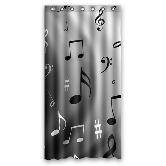 GCKG Music Notes Waterproof Polyester Shower Curtain Bathroom Deco 36x72 inches