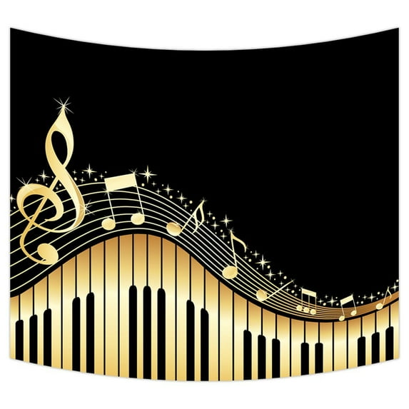 GCKG Musical Notes With Piano Wall Art Tapestries Home Decor Wall Hanging Tapestry Size 40"x60"
