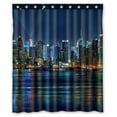 thumbnail image 1 of GCKG NYC New York City Colorful Buildings At Night Waterproof Polyester Shower Curtain Bathroom Deco 60x72 inches, 1 of 4