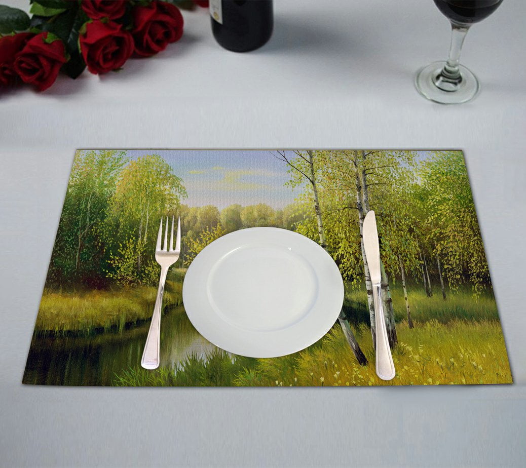 GCKG Nature Landscape Scenery Placemat, The Wood River in Autumn