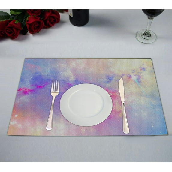 GCKG Nature Placemat, Abstract Sky with Soft Color Clouds Placemat 12x18 Inch,Set of 2