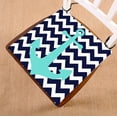 thumbnail image 1 of GCKG Navy Blue Chevron with Nautical Anchor Chair Pad Seat Cushion Chair Cushion Floor Cushion with Breathable Memory Inner Cushion and Ties Two Sides Printing 18x18 inches, 1 of 3