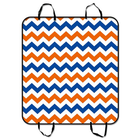 GCKG Navy Deep Blue Orange Chevron Pet Car Seat Cover Dog Car Seat Mat Hammock Cargo Mat Trunk Mat For Cars Trucks and SUV 54x60 inches