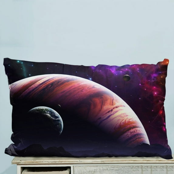 GCKG Nebula Galaxy Moon Space Planet Star Universe Pillow Case Pillow Cover Pillow Protector Two Sides 20 x 30 Inches