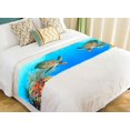 thumbnail image 1 of GCKG Ocean Bed Runner, Underwater World Sea Turtle and Coral Reef Bed Runners Scarves Bed Decoration 20x95 inch, 1 of 2