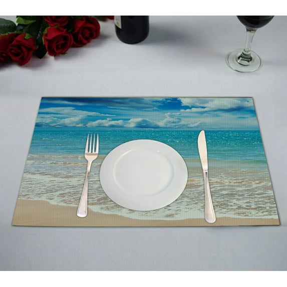 GCKG Ocean Waves California Paradise Placemat 12x18 inches Set of 2