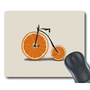 GCKG Orange Bicycle Mouse Pad Personalized Unique Rectangle Gaming Mousepad 9.84"(L) x 7.87"(W)