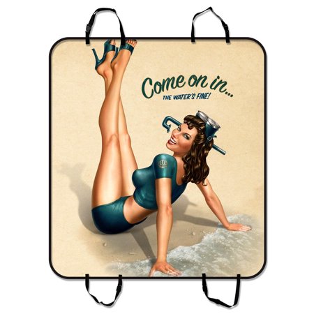 GCKG "PIN UP GIRL-COME ON IN" Pet Car Seat Cover Dog Car Seat Mat Hammock Cargo Mat Trunk Mat For Cars Trucks and SUV 54x60 inches