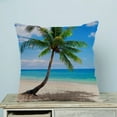 thumbnail image 1 of GCKG Palm Emerald Ocean Tropical Coast Beach Sea Pillow Case Pillow Cover Pillow Protector Two Sides 18 x 18 Inches, 1 of 2
