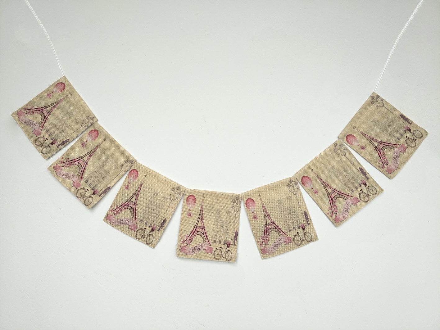 GCKG Paris Symbols and Landmarks Franch Eiffel Tower City of Love Banner Bunting Garland Flag Sign for Home Family Party Decoration