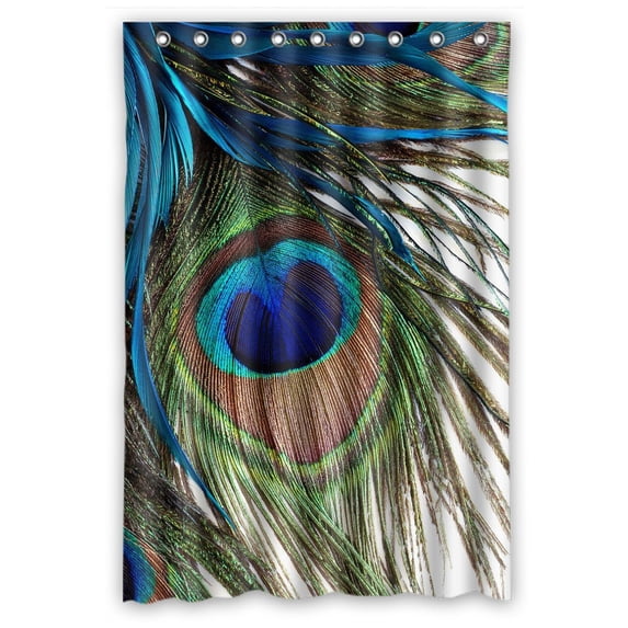 GCKG Peacock Bathroom Shower Curtain, Shower Rings Included 100% Polyester Waterproof Shower Curtain 48x72 inches