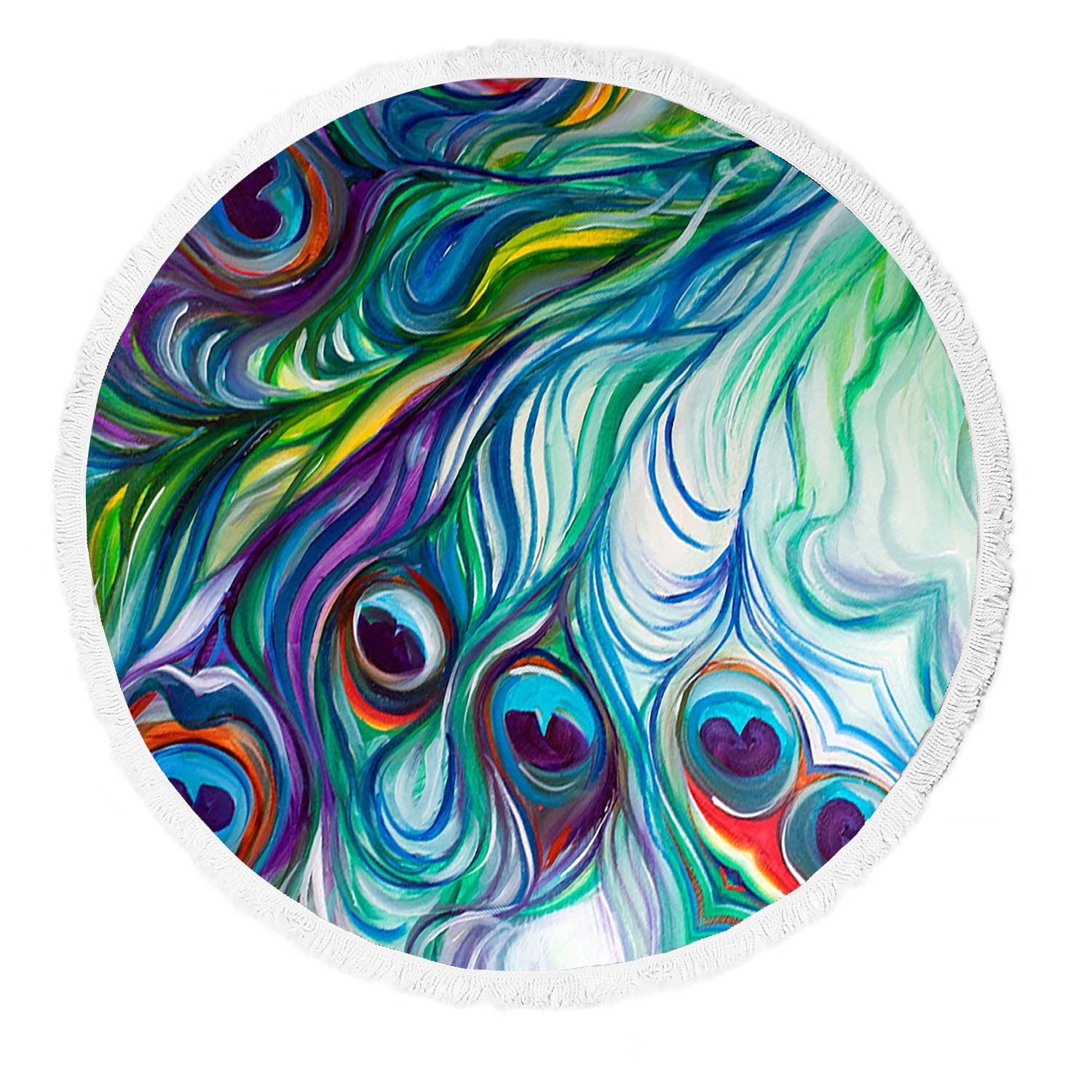 round beach blanket | summer green | organic cotton terry main image 1